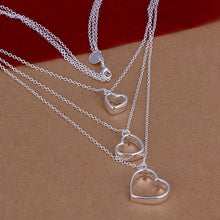 Load image into Gallery viewer, New 925 Sterling Silver Plated Heart Chain Bracelet Earring Necklace Jewelry Set
