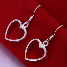 Load image into Gallery viewer, New 925 Sterling Silver Plated Heart Chain Bracelet Earring Necklace Jewelry Set
