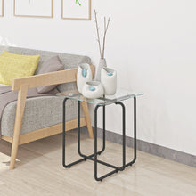 Load image into Gallery viewer, Modern Tempered Glass Coffee Table End Table Side Table for Living Room,bedroom, Transparent
