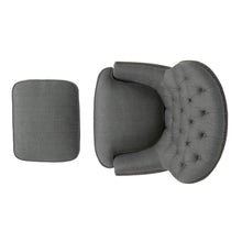 Load image into Gallery viewer, Contemporary Grey Fabric Club Chair and Ottoman Set, Stylish Upholstered Armchair with Matching Ottoman, Ideal for Modern Living Room Comfort and Style

