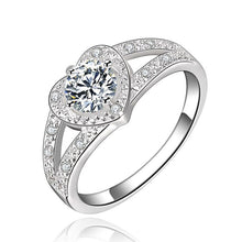 Load image into Gallery viewer, Fashion 925 Sterling Silver Wedding Rhinestone Crystal Heart Ring Jewelry
