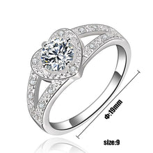Load image into Gallery viewer, Fashion 925 Sterling Silver Wedding Rhinestone Crystal Heart Ring Jewelry
