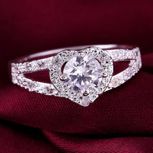 Load image into Gallery viewer, Fashion 925 Sterling Silver Wedding Rhinestone Crystal Heart Ring Jewelry
