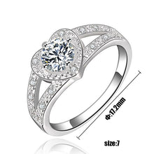 Load image into Gallery viewer, Fashion 925 Sterling Silver Wedding Rhinestone Crystal Heart Ring Jewelry
