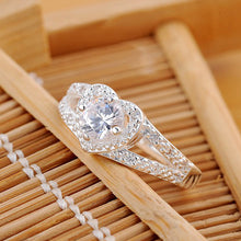 Load image into Gallery viewer, Fashion 925 Sterling Silver Wedding Rhinestone Crystal Heart Ring Jewelry
