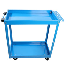 Load image into Gallery viewer, Tool Cart on Wheels,  Heavy Duty Steel Utility Cart w/Lockable Wheels, 400 LBS Capacity Industrial Service Cart for Garage, Warehouse, Workshop (Two-layer Bright Blue)
