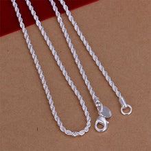 Load image into Gallery viewer, Unisex 925 Sterling Silver Plated Twisted Rope Chain Necklace Classic Jewelry
