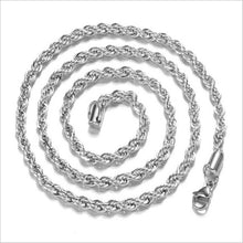 Load image into Gallery viewer, Unisex 925 Sterling Silver Plated Twisted Rope Chain Necklace Classic Jewelry
