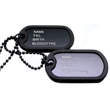 Load image into Gallery viewer, Men's Interesting Military Army Style 2 Dog Tags Chain Pendant Necklace
