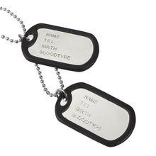 Load image into Gallery viewer, Men's Interesting Military Army Style 2 Dog Tags Chain Pendant Necklace

