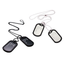 Load image into Gallery viewer, Men's Interesting Military Army Style 2 Dog Tags Chain Pendant Necklace
