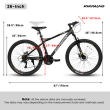 Load image into Gallery viewer, A26251      26 Inch Mountain Bike,21 Speed with High-Carbon Steel Frame Bike for Adults,Dual Disc Brake Mountain Bicycle for Men Womens Adult Bicycle
