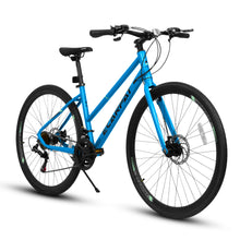 Load image into Gallery viewer, A28250 700C Road Hybrid Bike for Adult , 21-Speed Road Bike Road Bicycle Carbon Steel Frame/Dual-Disc Brakes/Multiple Colors
