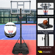 Load image into Gallery viewer, Portable Basketball Hoop Backboard System Stand Height Adjustable 6.6ft - 10ft with 44 Inch Backboard and Wheels for Adults Teens Outdoor Indoor Basketball Goal Game Play Set
