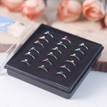 Load image into Gallery viewer, Hot 18Pcs Crystal Nose Ring Hoop Bone Stud Surgical Steel Body Piercing Jewelry
