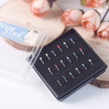 Load image into Gallery viewer, Hot 18Pcs Crystal Nose Ring Hoop Bone Stud Surgical Steel Body Piercing Jewelry
