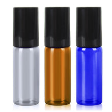 Load image into Gallery viewer, 5ml Glass Steel Metal Ball Roller Refillable Perfume Essential Oil Bottle
