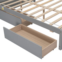Load image into Gallery viewer, Full Size Bed with Storage Case, 2 Storage drawers, Lengthwise Support Slat,Grey
