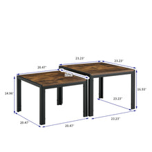 Load image into Gallery viewer, Nesting Coffee Table Set of 2, Square Modern Stacking Table with Wood Finish for Living Room,Rustic Brown
