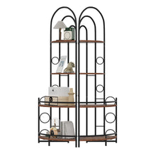 Load image into Gallery viewer, 4-Tier Corner Bookshelf, Modern Style, Plant Stand with Metal Frame
