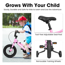 Load image into Gallery viewer, A18117 Kids' Bike 18 Inch Wheels, 1-Speed Boys Girls Child Bicycles For 3-5Years, With Removable Training Wheels Baby Toys, Front V Brake, Rear Holding Brake
