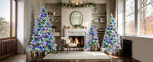 Load image into Gallery viewer, 4FT Pre-Lit Spruce Snow Flocked Christmas Tree with Pine Cones, Artificial Xmas Tree with 170 Branch Tips,Mixed PE &amp; PVC Branches, 120 Multi-Color LED Lights, 11 Flashing Modes, Holiday  Décor
