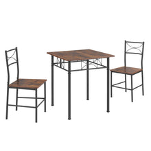 Load image into Gallery viewer, 3-Piece Kitchen Dining Room Table Set Retro Brown chair
