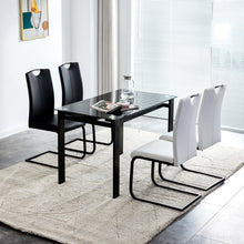 Load image into Gallery viewer, Dining chairs set of 2, White PU Chair modern kitchen chair with metal leg
