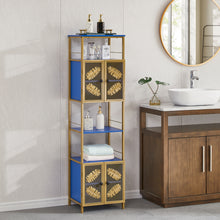 Load image into Gallery viewer, Tall Large Floor Storage Cabinet with Open Compartments and 2 Cabinets with Doors,  Freestanding Cabinet, for Home Kitchen, Bathroom, Living Room
