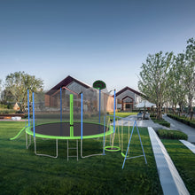 Load image into Gallery viewer, 12FT Trampoline with Slide and Swings, ASTM Approved Large Recreational Trampoline with Basketball Hoop and Ladder,Outdoor Backyard Trampoline with Net, Capacity for Kids and Adults
