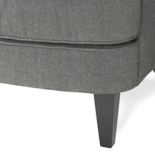 Load image into Gallery viewer, Contemporary Grey Fabric Club Chair and Ottoman Set, Stylish Upholstered Armchair with Matching Ottoman, Ideal for Modern Living Room Comfort and Style
