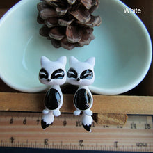 Load image into Gallery viewer, 1Pc 3D Women Kids Colorful Ceramic Fox Animal Ear Stud Earrings Cartoon Jewelry
