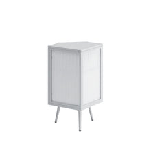 Load image into Gallery viewer, 22.25 " Floor Coner Cabinet with Tempered Glass Door &amp; Storage Shelves for Bathroom, Living Room, Bedroom (White)
