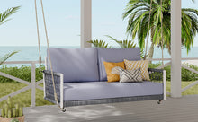 Load image into Gallery viewer, TREXM 1-Piece Woven Rope Outdoor Swing Sofa with Soft Cushions Seating 2 for Patio, Courtyard and Balcony (Light Grey)
