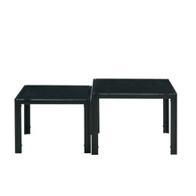 Load image into Gallery viewer, Nesting Coffee Table Set of 2, Square Modern Stacking Table with Tempered Glass Finish for Living Room,Black
