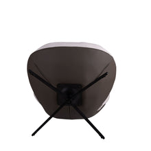 Load image into Gallery viewer, 360° Swivel Accent Chair, Modern Chenille Lounge Chair with Faux Leather and Black Metal Base Frame, Comfortable Reading Chair for Small Spaces, Living Room, Bedroom, Reading Corner, Office (White)
