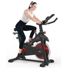 Load image into Gallery viewer, Indoor Cycling Exercise Bike Stationary, Home Gym Workout Fitness Bike with Comfortable Cusion, LCD Display and Hand Pulse

