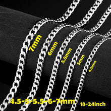 Load image into Gallery viewer, 3mm/4.5mm/5mm/5.5mm/6mm/7mm MENS Silver Twist Curb Link Chain Stainless Steel Necklace 18-24"
