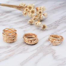 Load image into Gallery viewer, 12Pcs/Set Boho Vintage Gold Finger Ring Crystal Rhinestones Midi Knuckle Rings Women Jewelry
