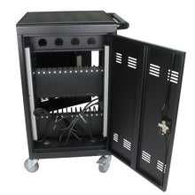 Load image into Gallery viewer, Mobile Charging Cart and Cabinet for Tablets Laptops 30-Device With Combination Lock--Black
