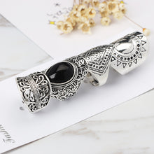 Load image into Gallery viewer, 4Pcs/Set Vintage Silver Gypsy Boho Ethnic Ring Hollow Carved Gem Diamond Midi Knuckle Rings Women Jewelry
