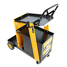 Load image into Gallery viewer, Multi-function welder trolley, MIG TIG ARC plasma cutter storage tank with 2 safety chains, portable 4-drawer chest, weight 280 LBS
