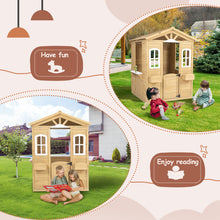 Load image into Gallery viewer, Wooden Playhouse for Kids Outdoor with Working Door, Windows, Mailbox, Flowers Pot Holder, 39" x 38" x 55.5"
