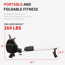 Load image into Gallery viewer, Rowing Machine 264 LBS Weight Capacity Foldable Rower for Home Use with Comfortable Seat Cushion
