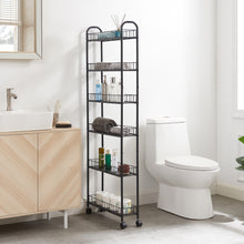 Load image into Gallery viewer, 6-Tier Rolling Cart Gap Kitchen Slim Slide Out Storage Tower Rack with Wheels,6 Baskets,Kitchen,Bathroom Laundry Narrow Piaces Utility cart
