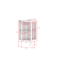 Load image into Gallery viewer, 22.25 " Floor Coner Cabinet with Tempered Glass Door &amp; Storage Shelves for Bathroom, Living Room, Bedroom (White)
