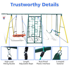 Load image into Gallery viewer, Indoor/Outdoor Metal Swing Set with Safety Belt for Backyard
