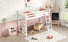 Load image into Gallery viewer, Twin Size High Loft Bed with inclined Ladder, Guardrails,White
