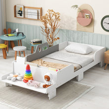Load image into Gallery viewer, Car-Shaped Twin Wood Bed with Bench,White
