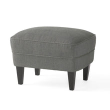Load image into Gallery viewer, Contemporary Grey Fabric Club Chair and Ottoman Set, Stylish Upholstered Armchair with Matching Ottoman, Ideal for Modern Living Room Comfort and Style
